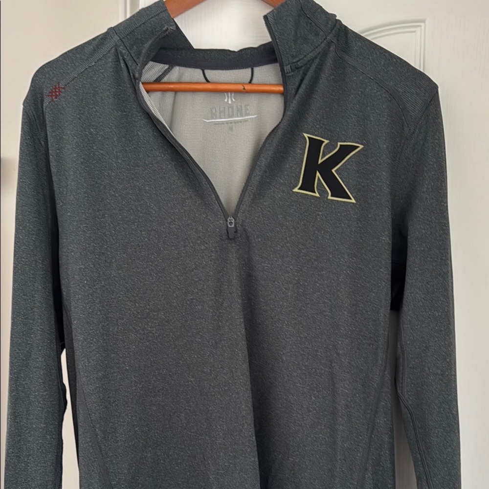 Rhone Dark Gray Quarter-Zip Pullover with K Emblem
